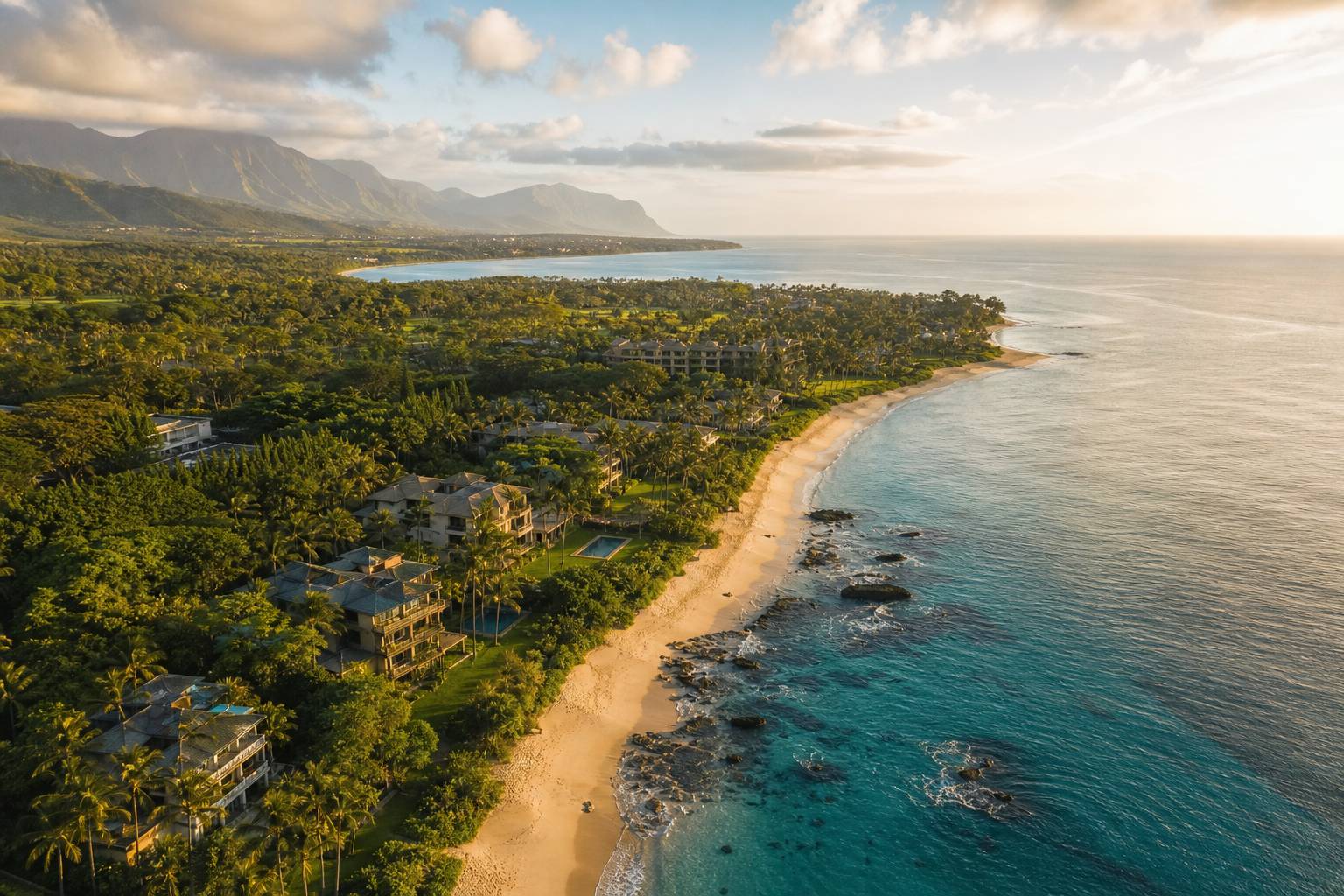 Vue paysage de acheter un condo à hawaï, plage et ocean