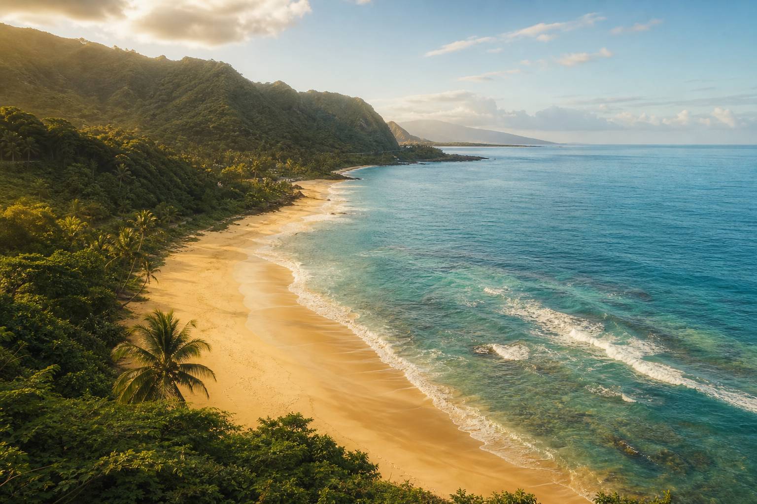 Vue paysage de alan davis beach, plage et ocean