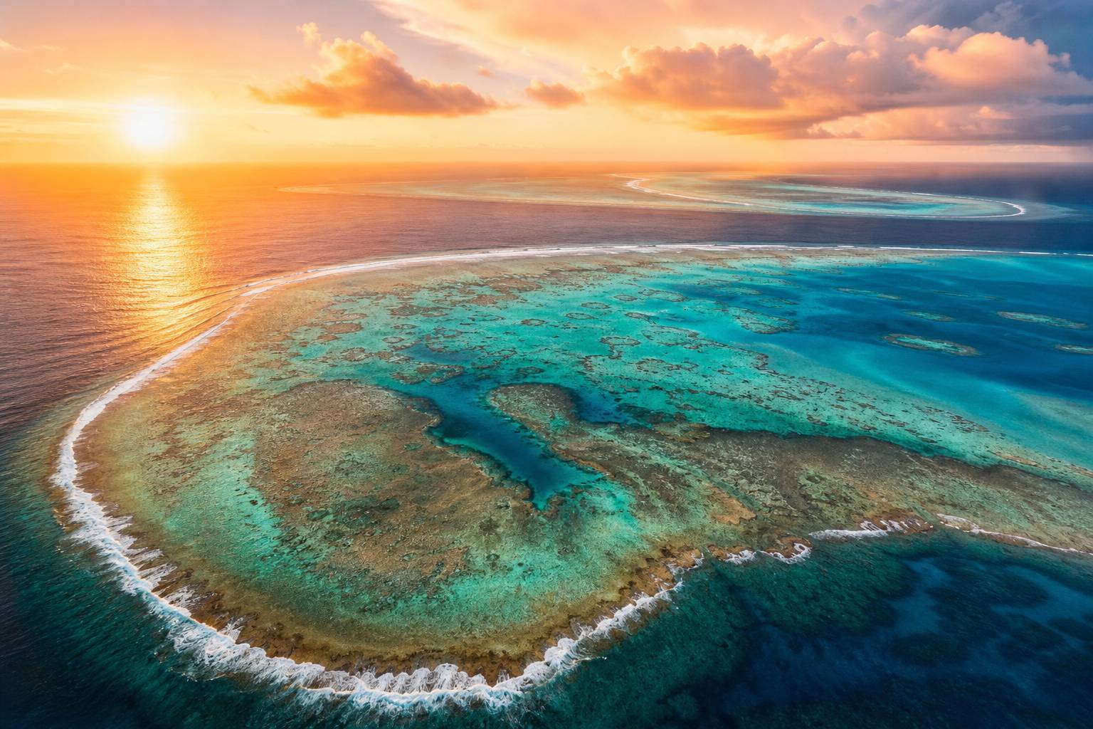 Vue aérienne atolls hawaïens eau cristalline illustration article blog