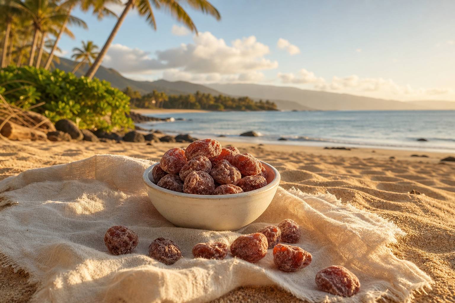 Vue paysage de li hing mui, plage et ocean