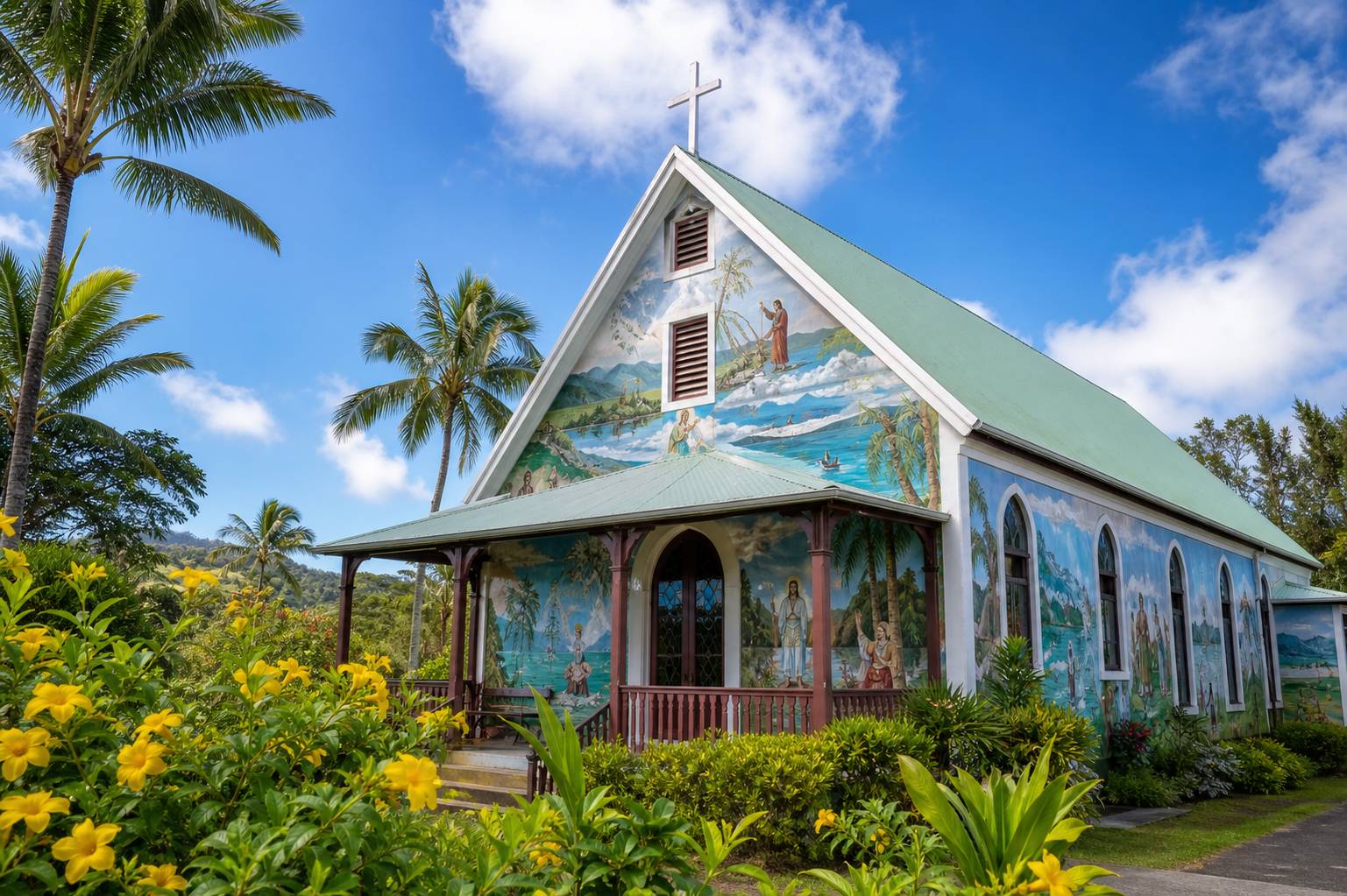 Star of the Sea : l&rsquo;église peinte historique de Big Island